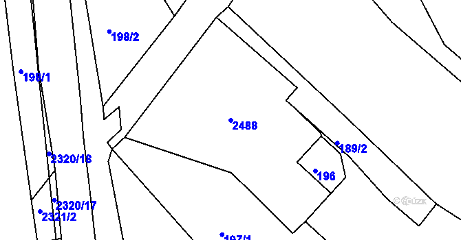 Parcela st. 2488 v KÚ Horní Lideč, Katastrální mapa