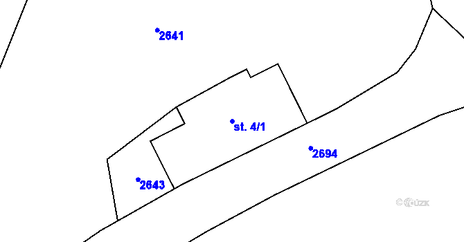 Parcela st. 4/1 v KÚ Horní Lipka, Katastrální mapa