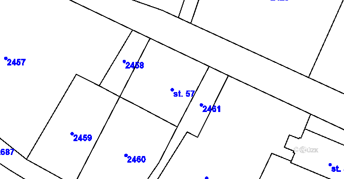 Parcela st. 57 v KÚ Horní Lipka, Katastrální mapa