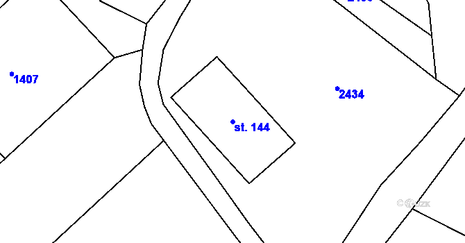 Parcela st. 144 v KÚ Horní Lipka, Katastrální mapa