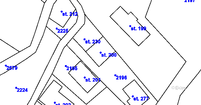 Parcela st. 200 v KÚ Horní Lipka, Katastrální mapa