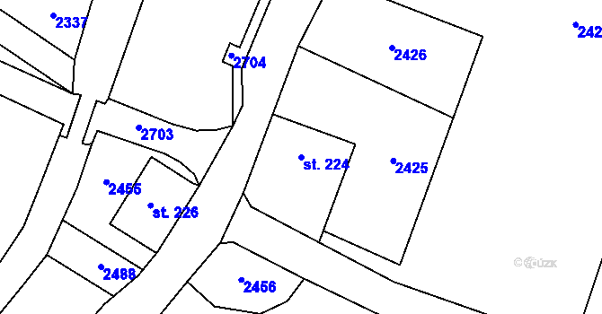 Parcela st. 224 v KÚ Horní Lipka, Katastrální mapa
