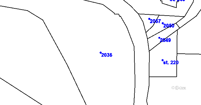 Parcela st. 2036 v KÚ Horní Lipka, Katastrální mapa