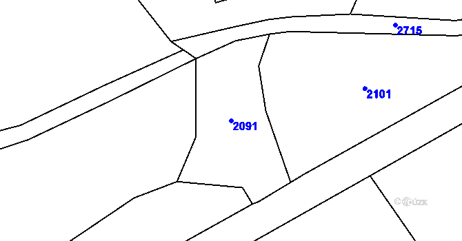Parcela st. 2091 v KÚ Horní Lipka, Katastrální mapa