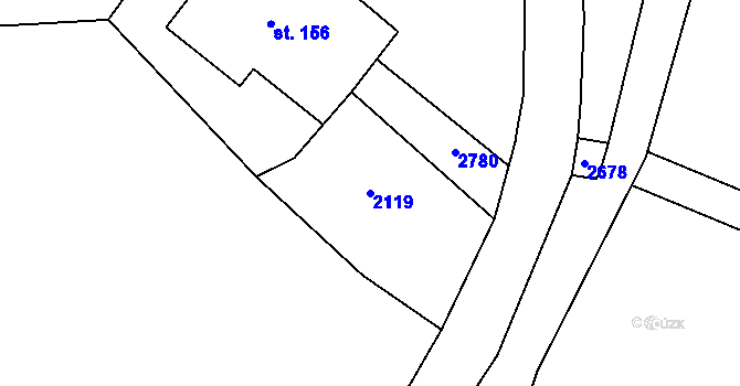Parcela st. 2119 v KÚ Horní Lipka, Katastrální mapa