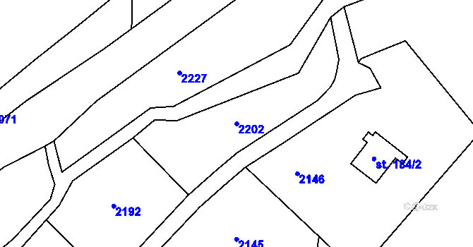 Parcela st. 2202 v KÚ Horní Lipka, Katastrální mapa
