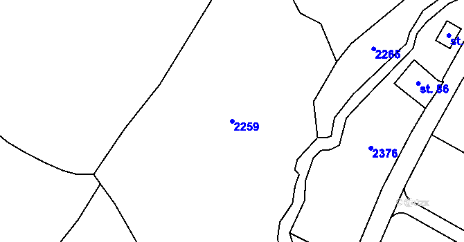 Parcela st. 2259 v KÚ Horní Lipka, Katastrální mapa