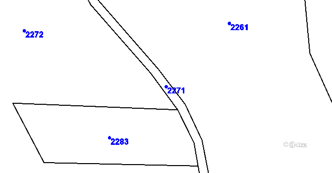 Parcela st. 2271 v KÚ Horní Lipka, Katastrální mapa