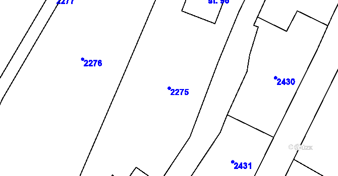 Parcela st. 2275 v KÚ Horní Lipka, Katastrální mapa