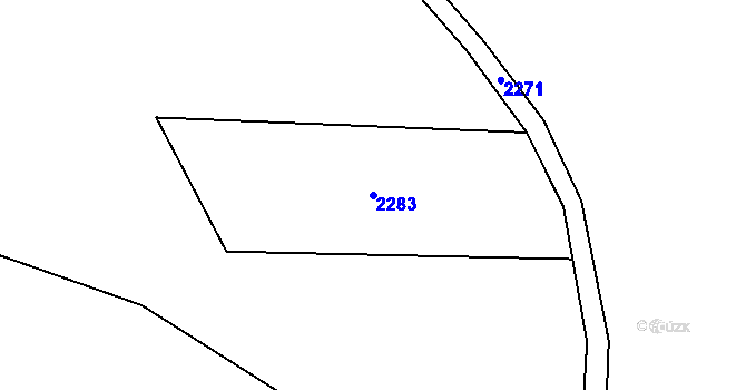 Parcela st. 2283 v KÚ Horní Lipka, Katastrální mapa