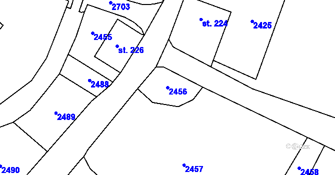 Parcela st. 2456 v KÚ Horní Lipka, Katastrální mapa