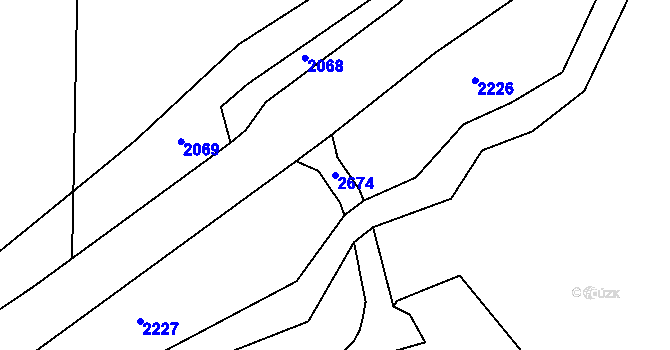 Parcela st. 2674 v KÚ Horní Lipka, Katastrální mapa
