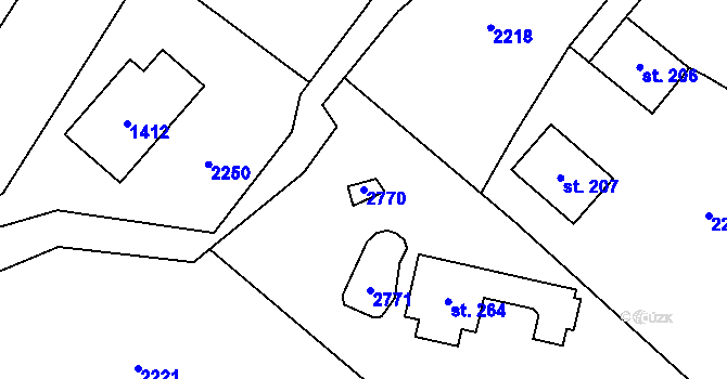Parcela st. 2770 v KÚ Horní Lipka, Katastrální mapa