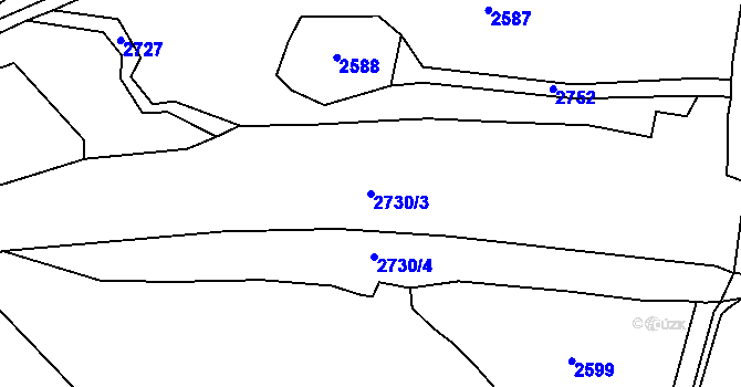 Parcela st. 2730/3 v KÚ Horní Lipka, Katastrální mapa