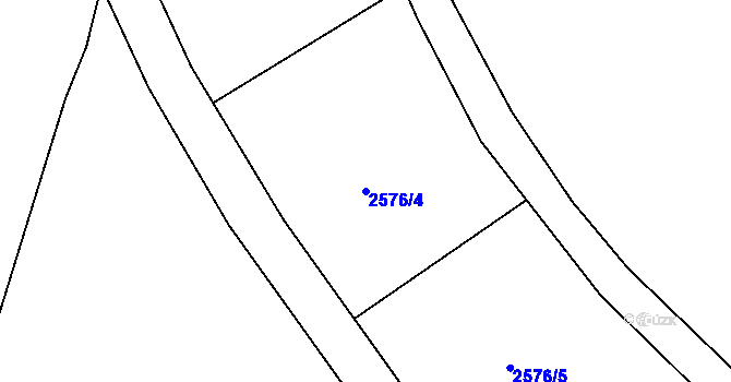 Parcela st. 2576/4 v KÚ Horní Lipka, Katastrální mapa