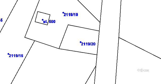 Parcela st. 2119/20 v KÚ Horní Lomná, Katastrální mapa