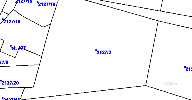 Parcela st. 2127/2 v KÚ Horní Lomná, Katastrální mapa