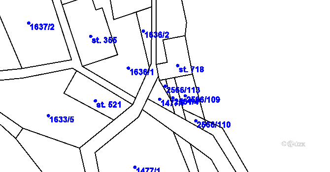 Parcela st. 2566/113 v KÚ Horní Lomná, Katastrální mapa