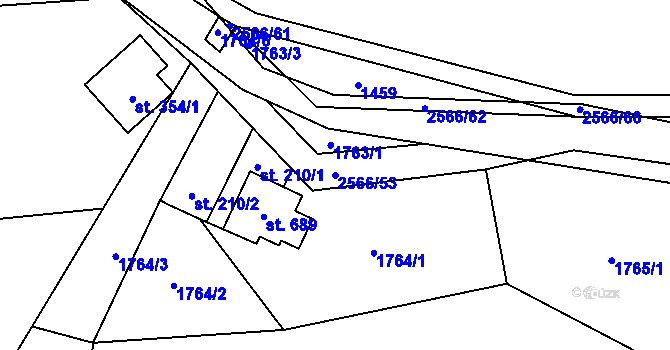 Parcela st. 2566/53 v KÚ Horní Lomná, Katastrální mapa