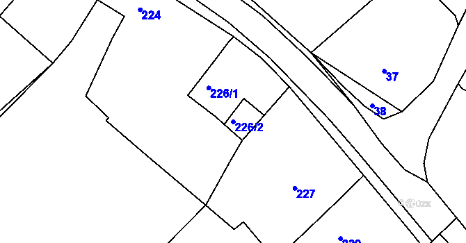 Parcela st. 226/2 v KÚ Horní Loučky, Katastrální mapa