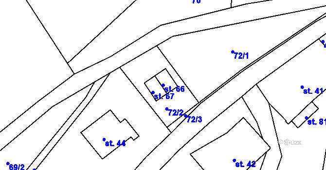 Parcela st. 66 v KÚ Dolní Albeřice, Katastrální mapa