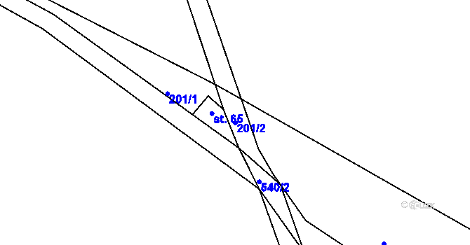 Parcela st. 201/2 v KÚ Dolní Albeřice, Katastrální mapa