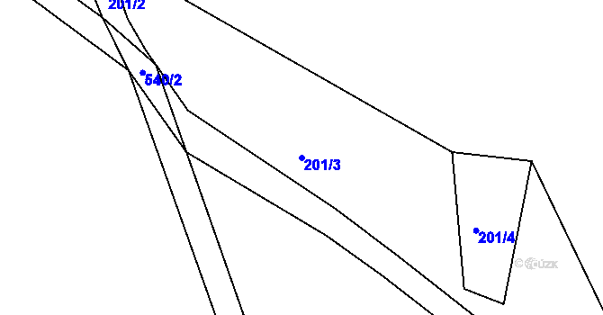 Parcela st. 201/3 v KÚ Dolní Albeřice, Katastrální mapa