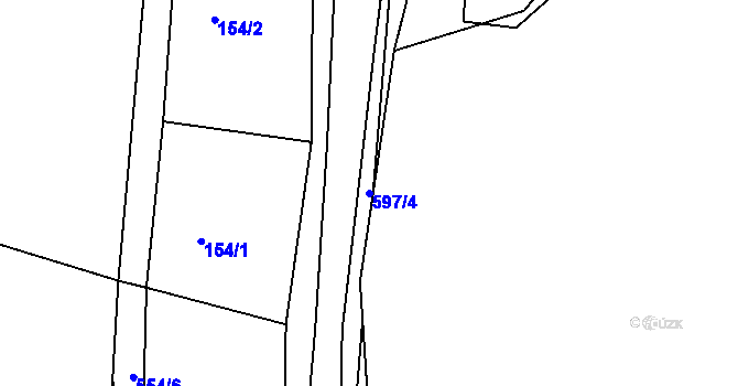 Parcela st. 597/4 v KÚ Horní Albeřice, Katastrální mapa