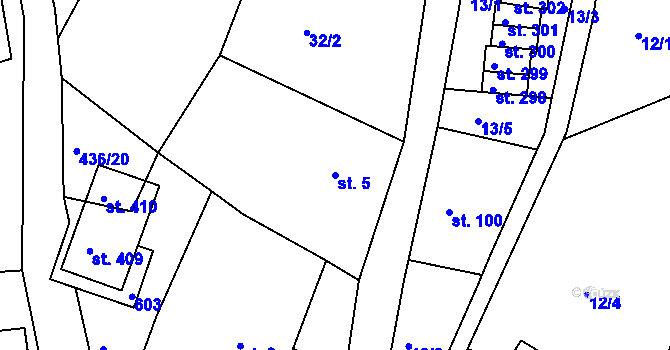 Parcela st. 5 v KÚ Horní Maršov, Katastrální mapa