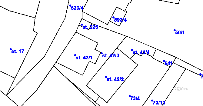 Parcela st. 42/3 v KÚ Horní Maršov, Katastrální mapa