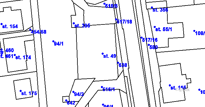 Parcela st. 49 v KÚ Horní Maršov, Katastrální mapa