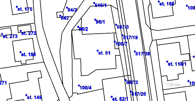 Parcela st. 51 v KÚ Horní Maršov, Katastrální mapa