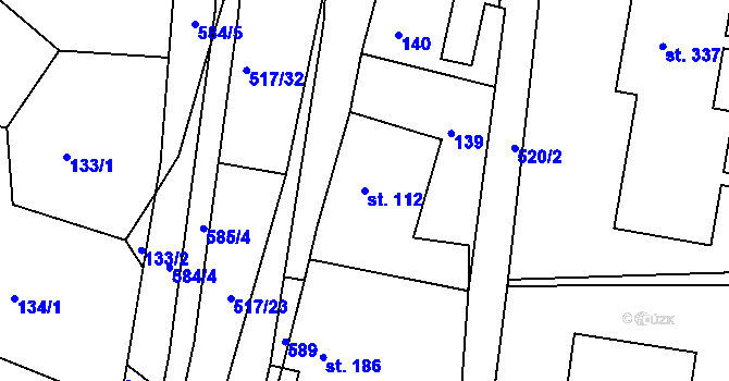 Parcela st. 112 v KÚ Horní Maršov, Katastrální mapa