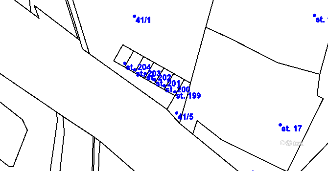 Parcela st. 200 v KÚ Horní Maršov, Katastrální mapa