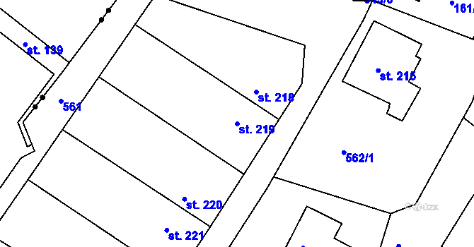 Parcela st. 219 v KÚ Horní Maršov, Katastrální mapa