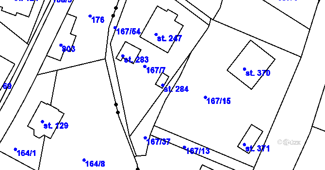 Parcela st. 284 v KÚ Horní Maršov, Katastrální mapa