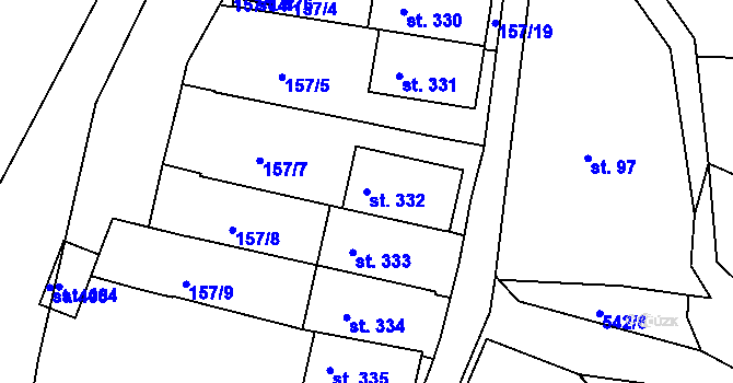 Parcela st. 332 v KÚ Horní Maršov, Katastrální mapa