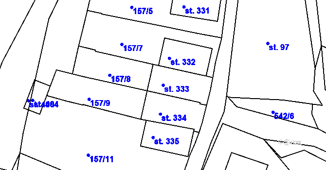 Parcela st. 333 v KÚ Horní Maršov, Katastrální mapa