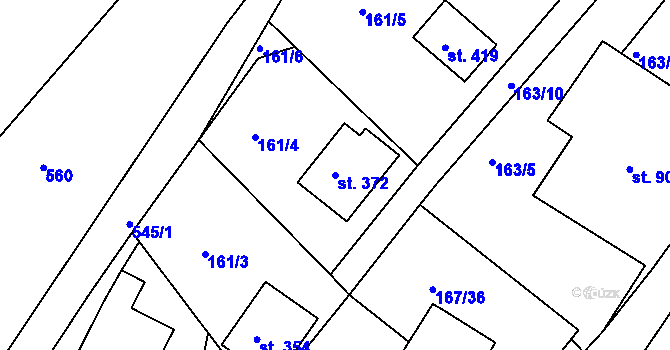 Parcela st. 372 v KÚ Horní Maršov, Katastrální mapa