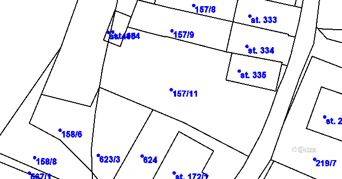 Parcela st. 157/11 v KÚ Horní Maršov, Katastrální mapa
