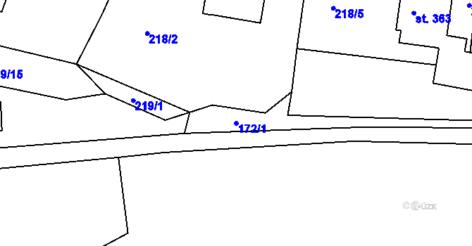 Parcela st. 172/1 v KÚ Horní Maršov, Katastrální mapa