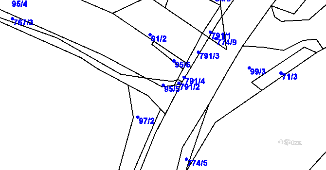 Parcela st. 95/5 v KÚ Maršov III, Katastrální mapa