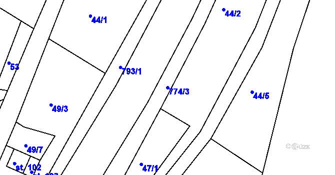 Parcela st. 774/3 v KÚ Maršov III, Katastrální mapa