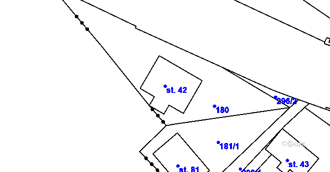 Parcela st. 42 v KÚ Temný Důl, Katastrální mapa