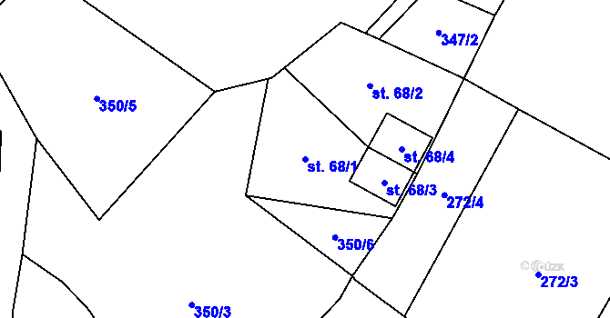 Parcela st. 68/1 v KÚ Dobřečov, Katastrální mapa