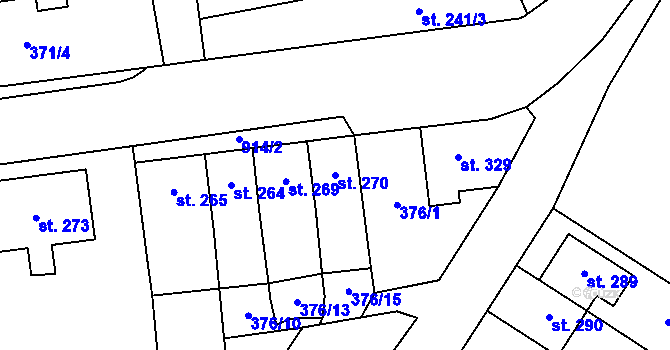Parcela st. 270 v KÚ Horní Město, Katastrální mapa