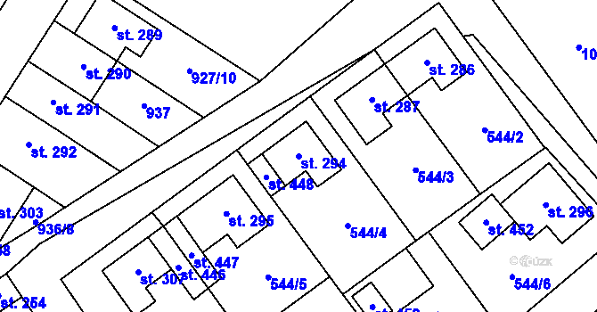 Parcela st. 294 v KÚ Horní Město, Katastrální mapa