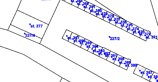 Parcela st. 395 v KÚ Horní Město, Katastrální mapa