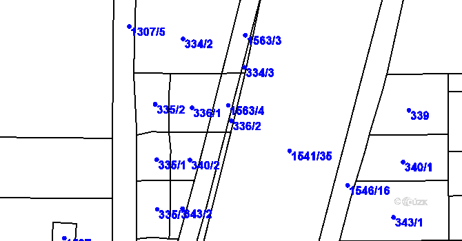 Parcela st. 336/2 v KÚ Horní Moštěnice, Katastrální mapa