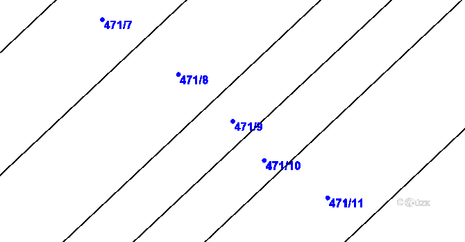 Parcela st. 471/9 v KÚ Horní Moštěnice, Katastrální mapa